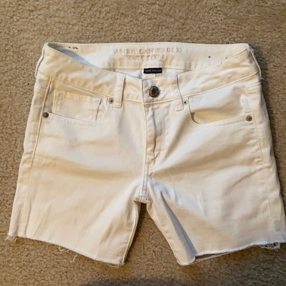 White midi shorts
